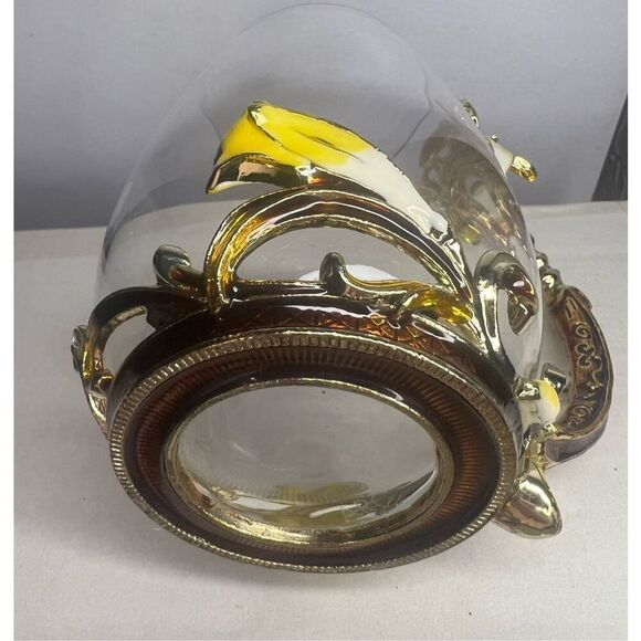 ARC of France Glass Tea Coffee Cup Jeweled Floral Enameled Gold Handle - Picture 5 of 5